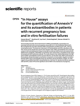 “In House” assays for the quantification of Annexin V and its autoantibodies in patients with recurrent pregnancy loss and in vitro fertilisation failures