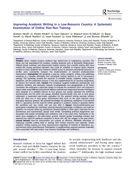 Improving Academic Writing in a Low-Resource Country: A Systematic Examination of Online Peer-Run Training