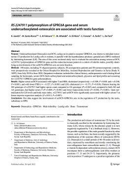 RS 2247911 polymorphism of GPRC6A gene and serum undercarboxylated-osteocalcin are associated with testis function